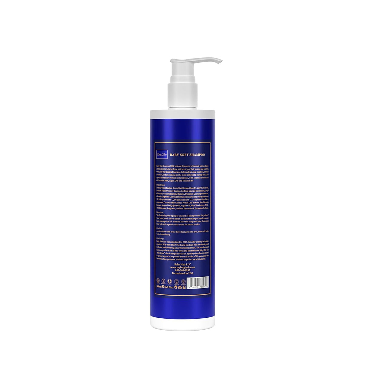 Baby Hair Revive: Intense Moisturizing Shampoo, Nourishing Shampoo with Argan Oil, Jojoba, Aloe Vera, Pro-vitamin B5 Vegan-friendly Sulfate-free Color-safe 16.9 fl. Oz