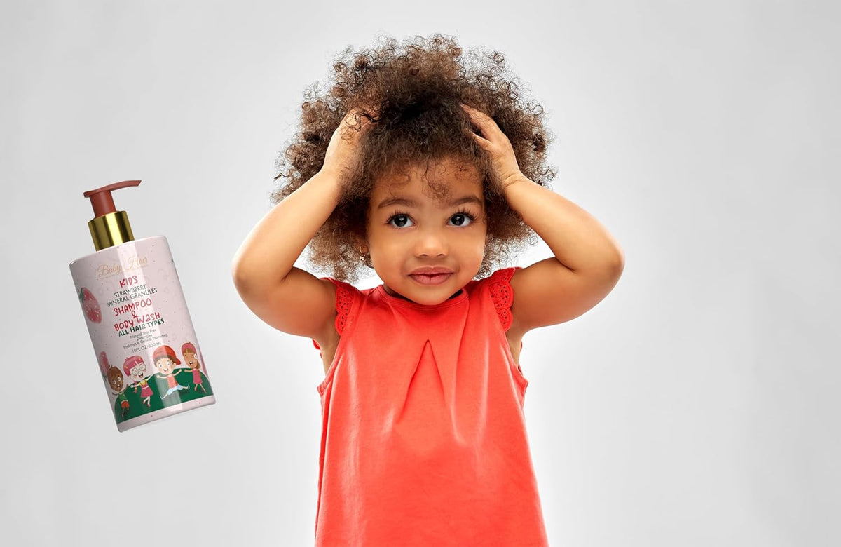 Baby Hair - Strawberry Mineral Kids Hair Conditioner & Shampoo/Body Wash, Sulfate-Free Toddler Hair Conditioner with Strawberry Oil, Camellia Oil, and Biotin, Set of 2(10 fl.oz each)