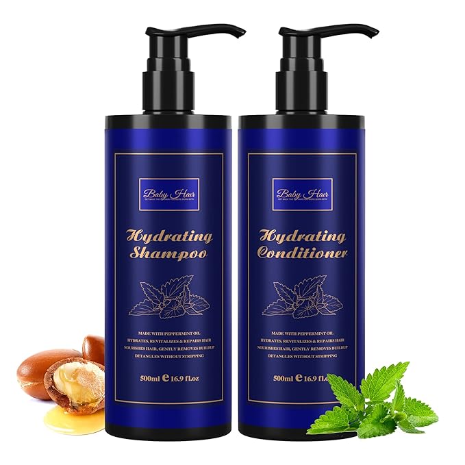 Baby Hair, Hydrating Shampoo And Conditioner, Best Shampoo and Conditioner Set, For Damaged and Color Treated Hair, For All Hair Types, Revitalize