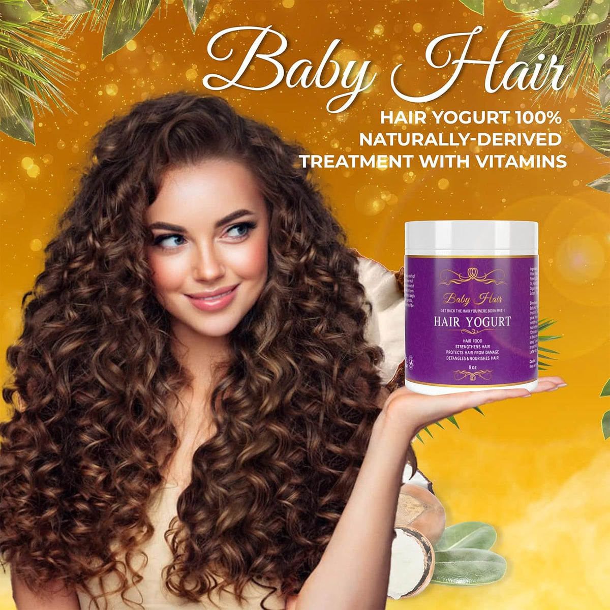 Baby Hair, Hair Yogurt, Best Moisturizing, Hair Growth Promoting, Naturally-Derived, 8oz