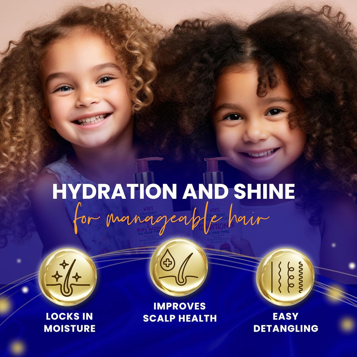 Baby Hair - Strawberry Mineral Hair Candy Mask, Sulfate-Free Kids Hair Conditioner Mask, Hair Mask with Strawberry Oil, Camellia Oil, and Biotin, 10 fl.oz.