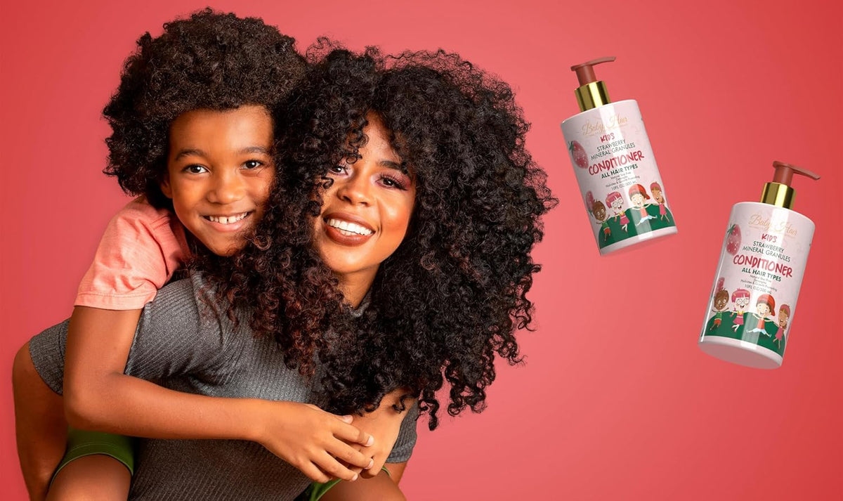 Baby Hair - Strawberry Mineral Kids Hair Conditioner & Shampoo/Body Wash, Sulfate-Free Toddler Hair Conditioner with Strawberry Oil, Camellia Oil, and Biotin, Set of 2(10 fl.oz each)