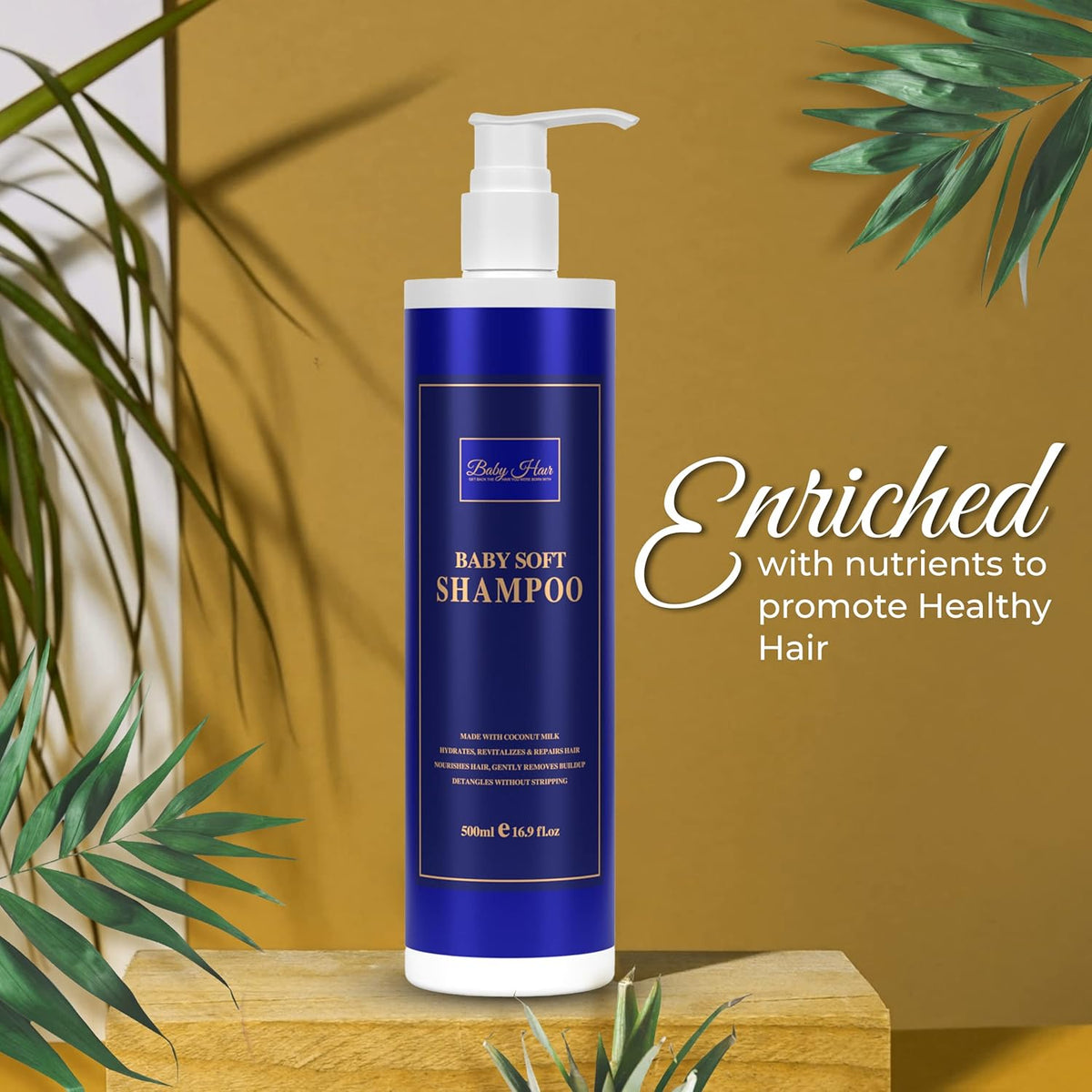 Baby Hair Revive: Intense Moisturizing Shampoo, Nourishing Shampoo with Argan Oil, Jojoba, Aloe Vera, Pro-vitamin B5 Vegan-friendly Sulfate-free Color-safe 16.9 fl. Oz