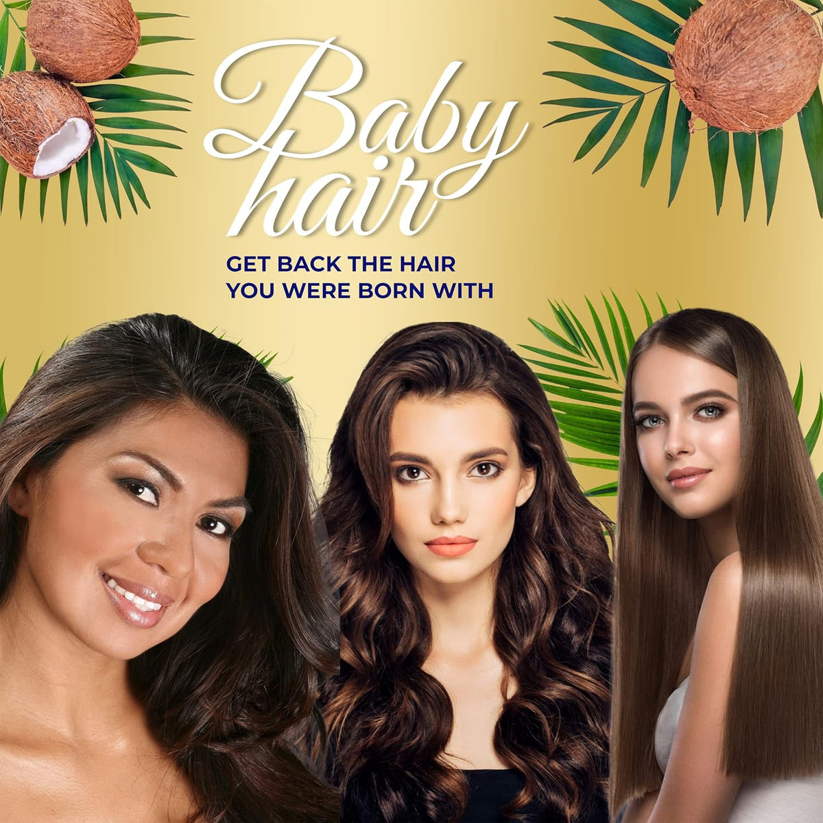 Baby Hair, Coconut Tress Intense Moisture Shampoo and Conditioner Duo - Hydrating Hair Care for All Hair Types Count Pack 33.8oz.